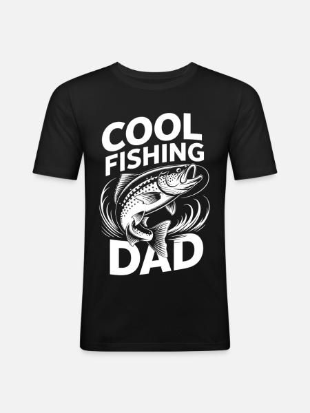 Angler Dad Motif - Men's Slim Fit T-Shirt - black