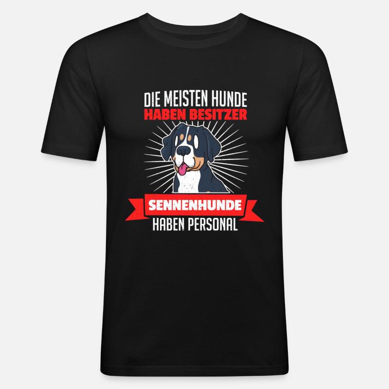 Schweizer Sennenhund Bauernhund - Personal - Männer Slim Fit T-Shirt - Schwarz