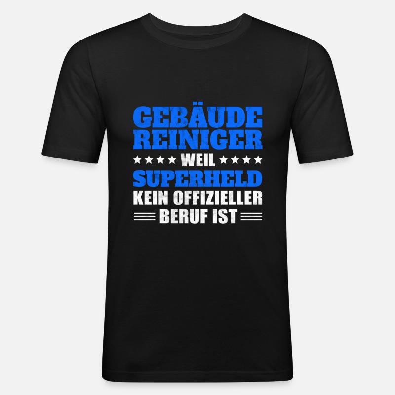 Gebäudereiniger Fensterputzer - Superheld - Männer Slim Fit T-Shirt - Schwarz