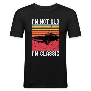Classic Car - Men's Slim Fit T-Shirt - black - Front - Nik (191cm)