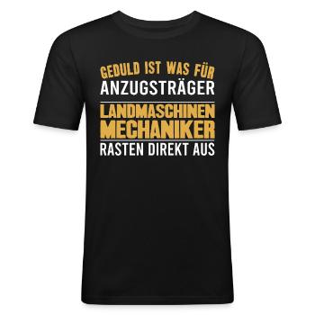 Landmaschinenmechaniker Landmaschinen Traktor - Männer Slim Fit T-Shirt - Schwarz - Vorne - Nik (191cm)