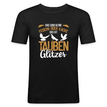 Tauben Brieftauben Taube Taubenzüchter Brieftaube - Männer Slim Fit T-Shirt - Schwarz - Vorne - Nik (191cm)