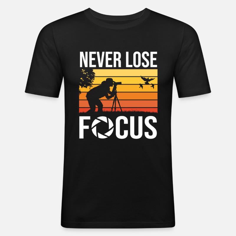 Ne perdez jamais la concentration - T-shirt près du corps Homme - noir