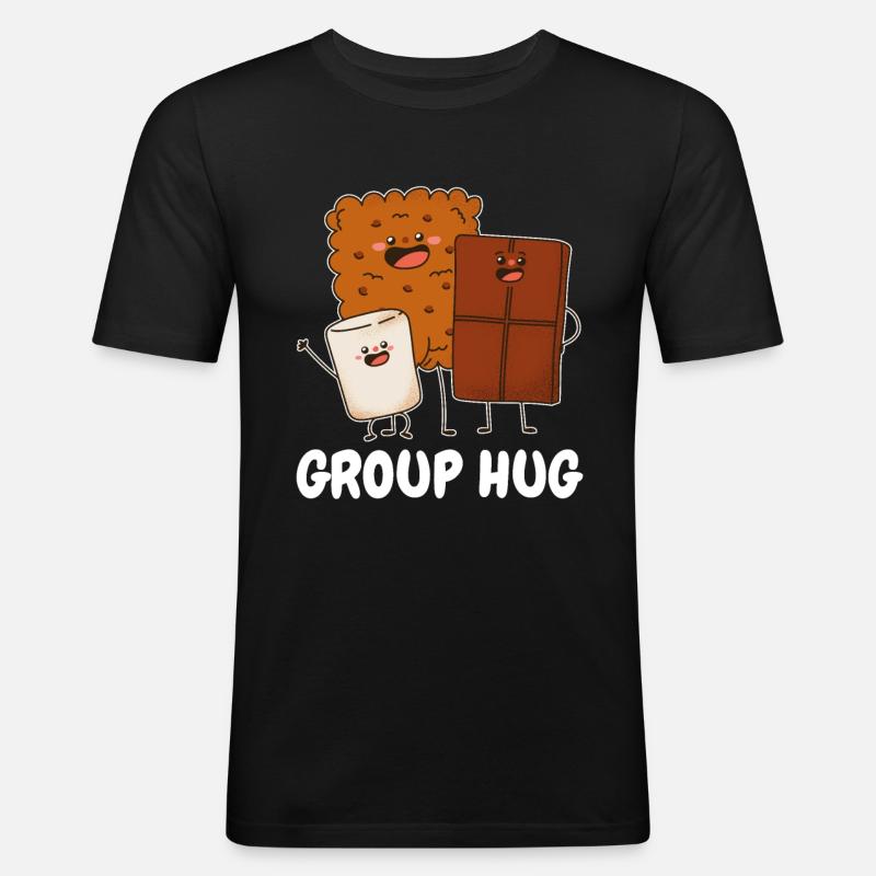 Group Hug - Männer Slim Fit T-Shirt - Schwarz