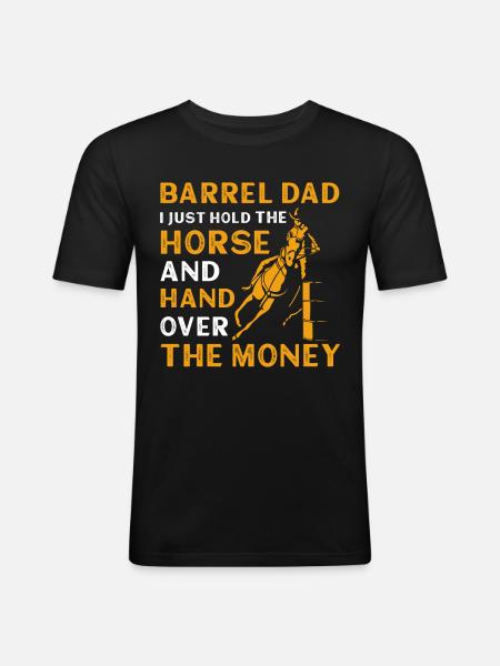 Barrel Racer Dad - Männer Slim Fit T-Shirt - Schwarz