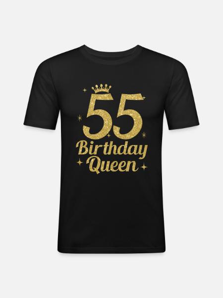 Birthday Queen 55 - Men's Slim Fit T-Shirt - black