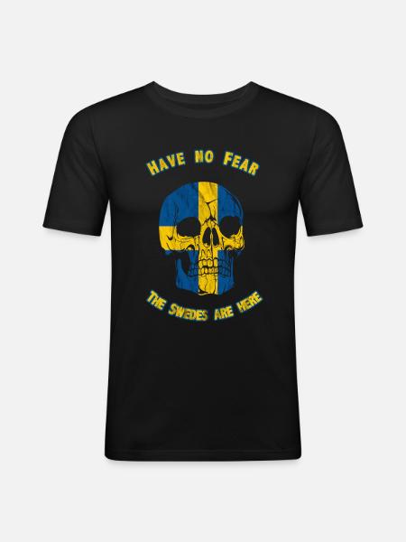 Suède - T-shirt près du corps Homme - noir