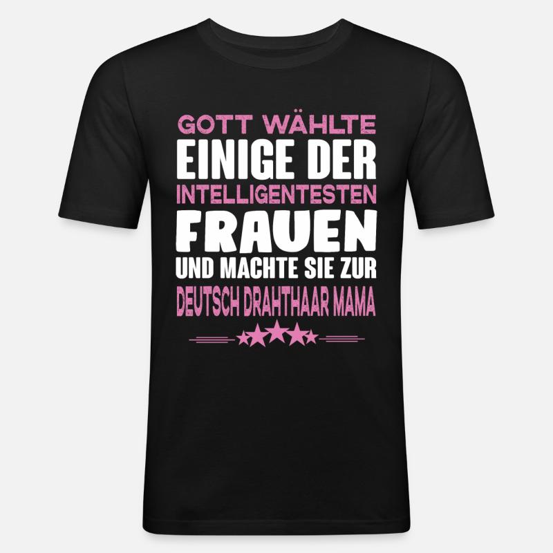 Deutsch Drahthaar - Deutsch Drahthaar Hund - Männer Slim Fit T-Shirt - Schwarz