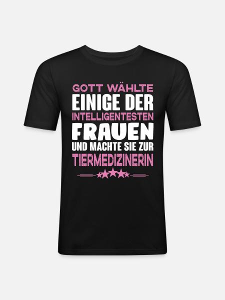Tiermedizin - Tiermedizinerin - Männer Slim Fit T-Shirt - Schwarz