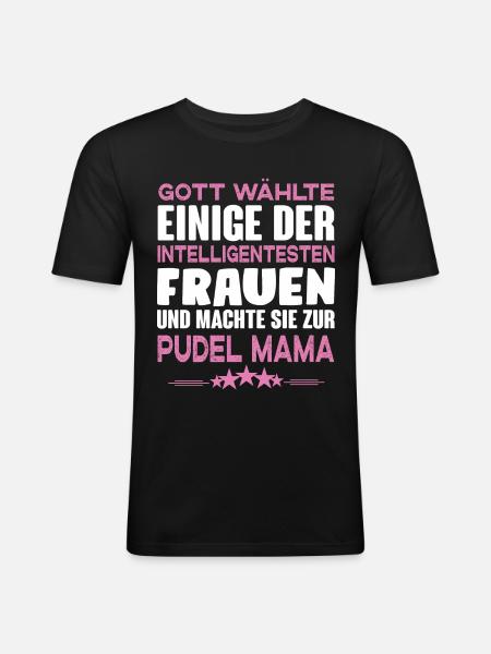 Pudel - Männer Slim Fit T-Shirt - Schwarz