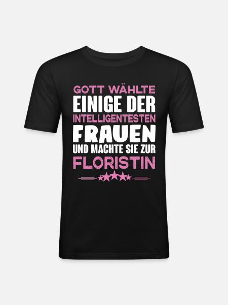 Floristin - Männer Slim Fit T-Shirt - Schwarz