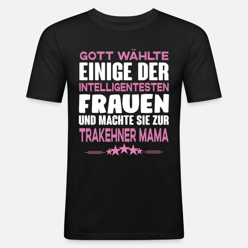Trakehner Mama - Männer Slim Fit T-Shirt - Schwarz