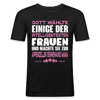 Appenzeller Sennenhund Mama - Männer Slim Fit T-Shirt - Schwarz - Vorne - Nik (191cm)