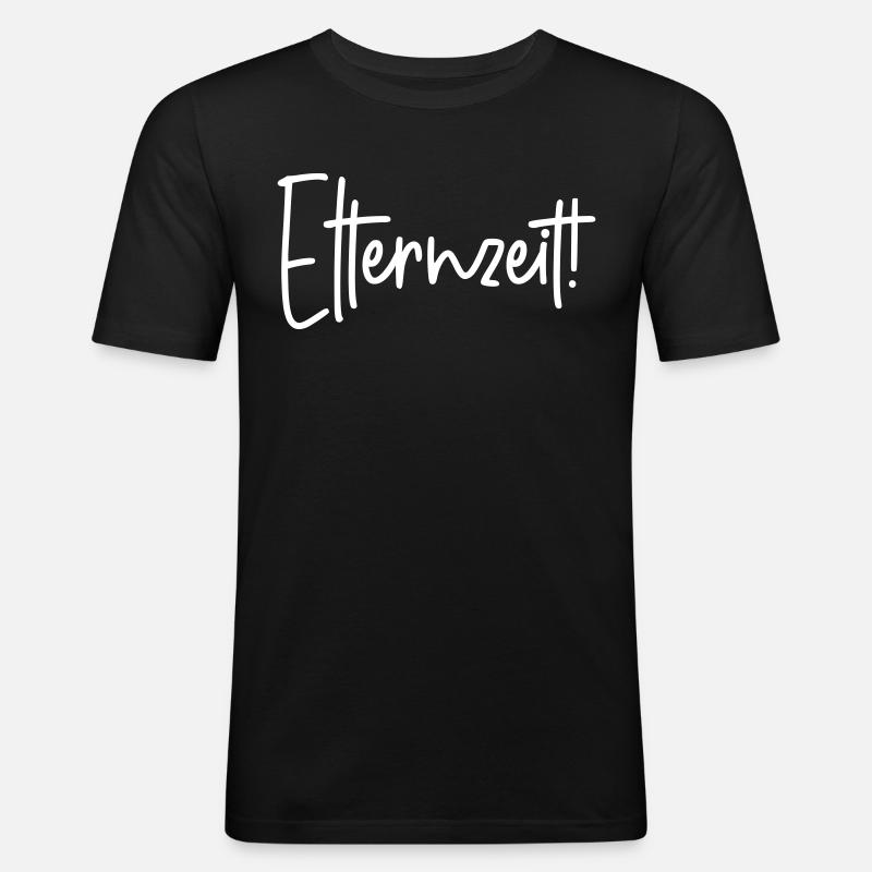 Elternzeit - Männer Slim Fit T-Shirt - Schwarz