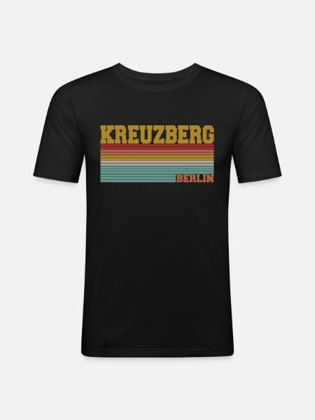 Berlin Kreuzberg - Männer Slim Fit T-Shirt - Schwarz