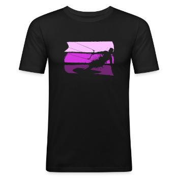Kitesurfer Kitesurfen Kiter Kiteboard Kitesurf - Männer Slim Fit T-Shirt - Schwarz - Vorne - Nik (191cm)