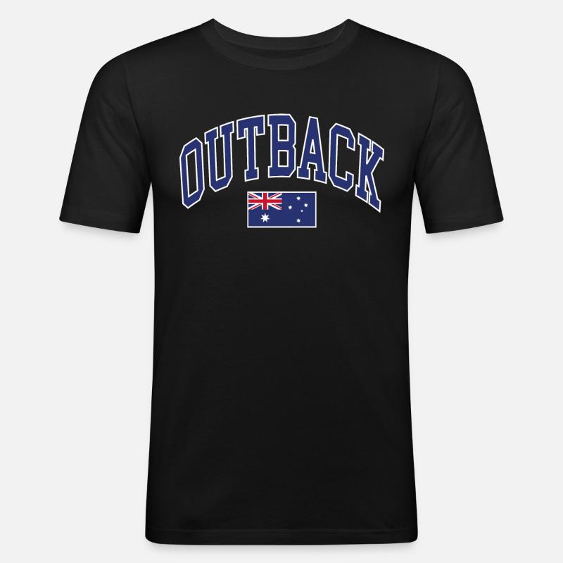 Outback - Männer Slim Fit T-Shirt - Schwarz
