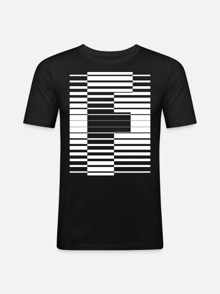 LETTER F - Men's Slim Fit T-Shirt - black
