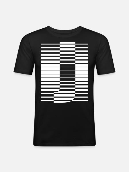 LETTER J - Men's Slim Fit T-Shirt - black