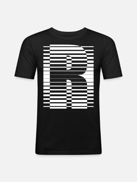 INITIAL R - Men's Slim Fit T-Shirt - black