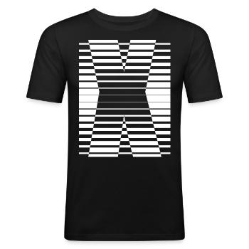 INITIAL X - Men's Slim Fit T-Shirt - black - Front - Nik (191cm)