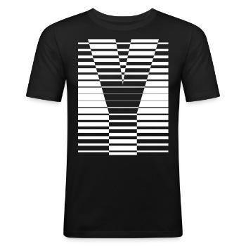 INITIAL Y - Men's Slim Fit T-Shirt - black - Front - Nik (191cm)