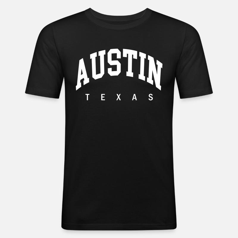 Austin - Männer Slim Fit T-Shirt - Schwarz