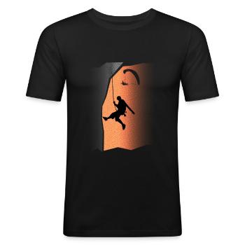 Geschenke Klettern Paragliding Rock climbing klettern - Männer Slim Fit T-Shirt - Schwarz - Vorne - Nik (191cm)