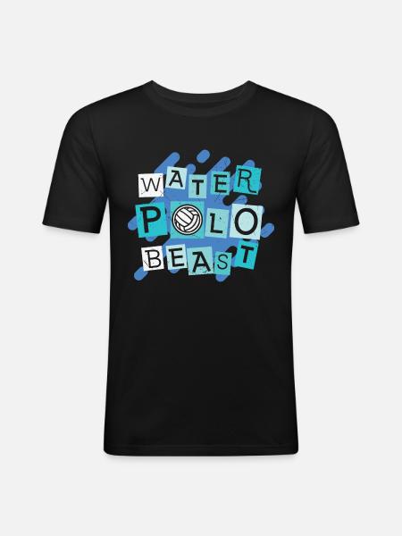 Water Polo Beast - Männer Slim Fit T-Shirt - Schwarz