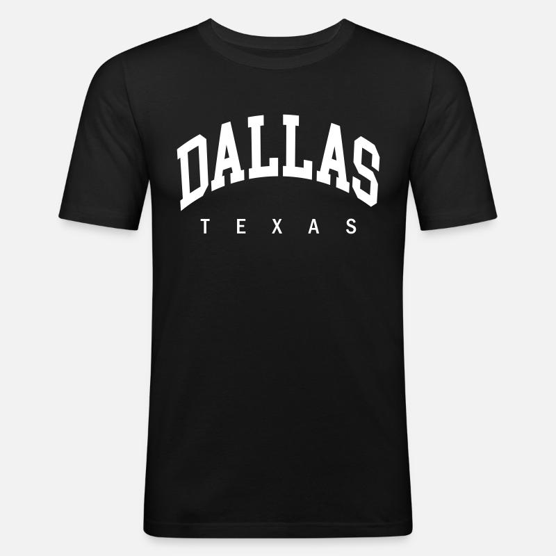 Dallas - Männer Slim Fit T-Shirt - Schwarz