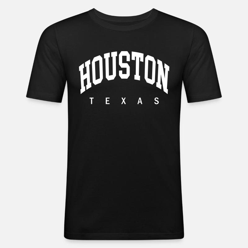 Houston - Männer Slim Fit T-Shirt - Schwarz