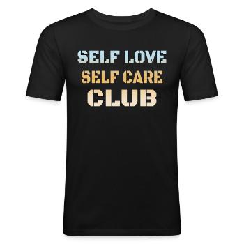Self-love affirmations - Men's Slim Fit T-Shirt - black - Front - Nik (191cm)