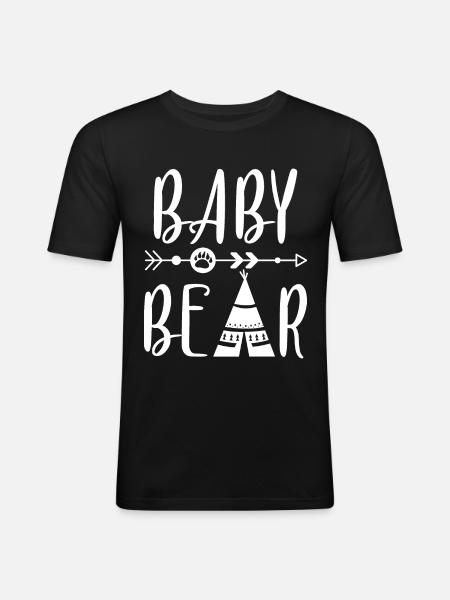 Baby Bear Camping Gift - Men's Slim Fit T-Shirt - black