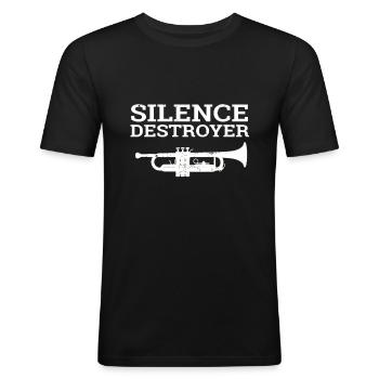 Trompete - Männer Slim Fit T-Shirt - Schwarz - Vorne - Nik (191cm)