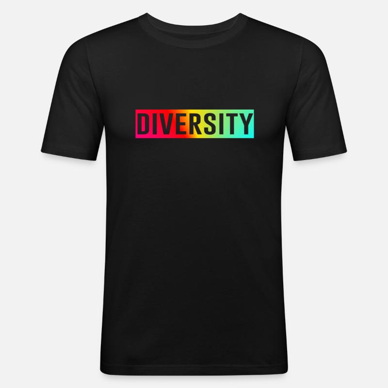 Diversity - Männer Slim Fit T-Shirt - Schwarz