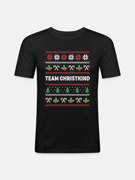 Team Christkind - Männer Slim Fit T-Shirt - Schwarz