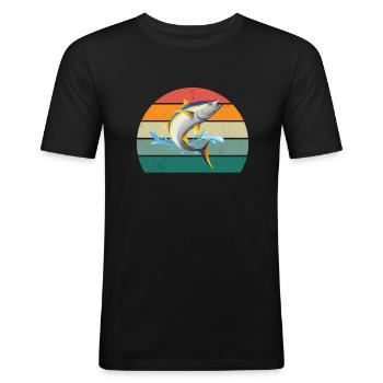 Fische Mondfisch manta Thunfisch Wasser Meer Ozean - Männer Slim Fit T-Shirt - Schwarz - Vorne - Nik (191cm)