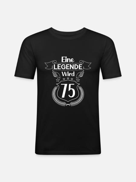 Eine Legende wird 75 - Männer Slim Fit T-Shirt - Schwarz