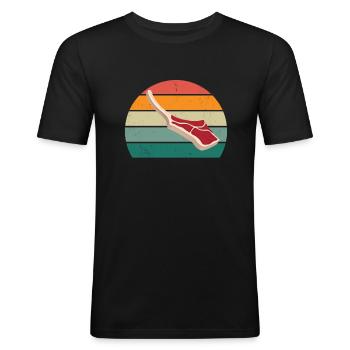Butcher Fleischer Wurst rind Fleischerei Fleischerei Fleisch - Men's Slim Fit T-Shirt - black - Front - Nik (191cm)