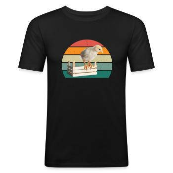 Rooster Hen Egg Eggs Chicks Chicken Coop Stall Chicken Chicken - Men's Slim Fit T-Shirt - black - Front - Nik (191cm)