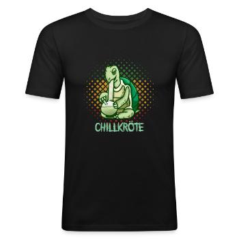 Kiffer Bong Shirt Chillkroete for Ganja Reggae fan - Men's Slim Fit T-Shirt - black - Front - Nik (191cm)