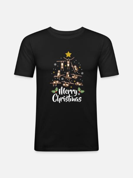Weihnachten - Männer Slim Fit T-Shirt - Schwarz