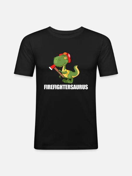 Dinosaure de feu - T-shirt près du corps Homme - noir
