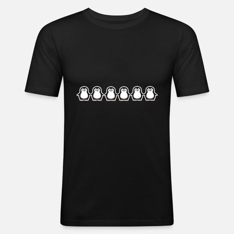 Pinguin - Männer Slim Fit T-Shirt - Schwarz