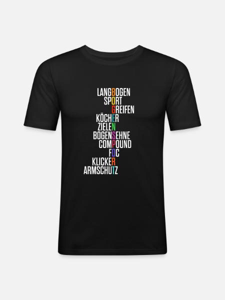 Bogenschießen Feldbogenschießen Langbogen Bogen - Männer Slim Fit T-Shirt - Schwarz