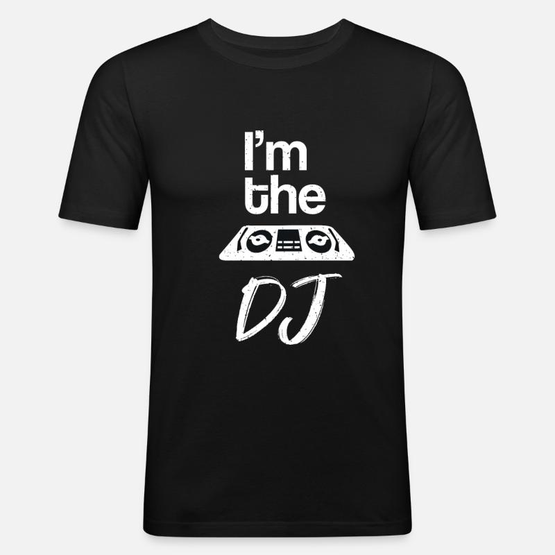 DJ - Männer Slim Fit T-Shirt - Schwarz