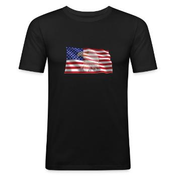Amérique - T-shirt près du corps Homme - noir - Devant - Nik (191cm)