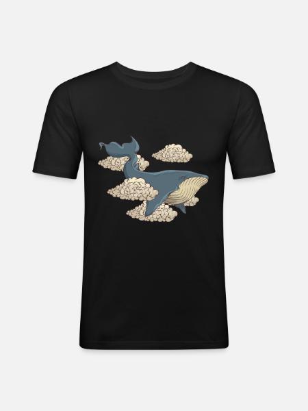 Dolphin whale fish - Men's Slim Fit T-Shirt - black