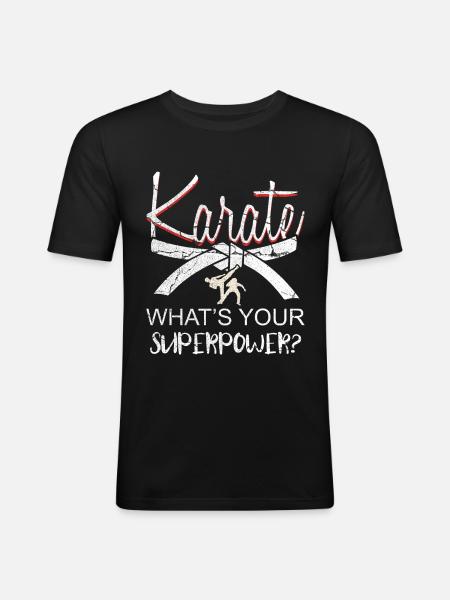 Karate - Männer Slim Fit T-Shirt - Schwarz