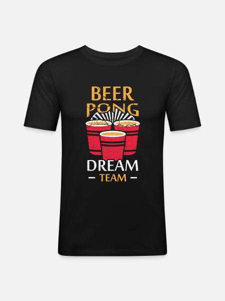 beerpong - Men's Slim Fit T-Shirt - black